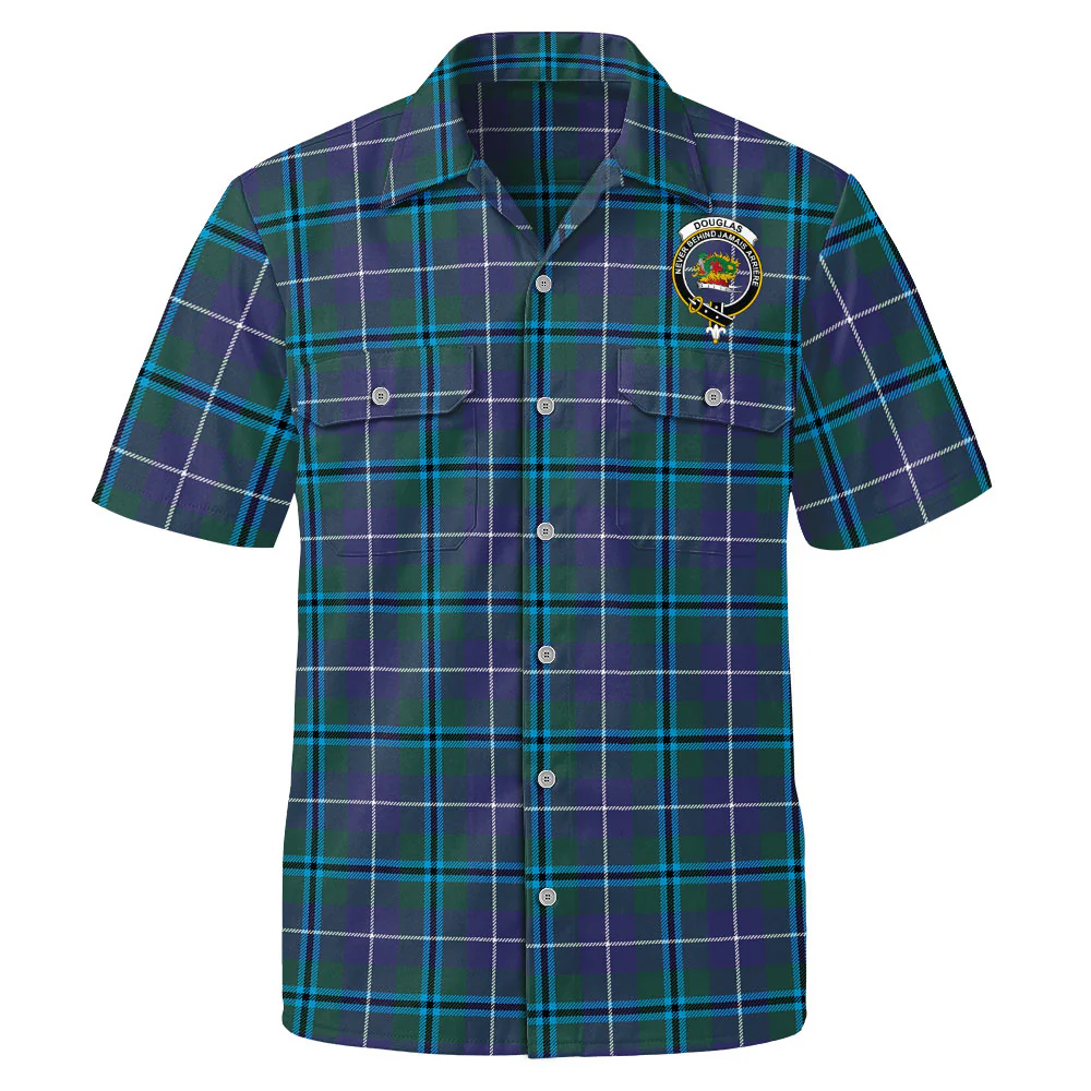 Scottish Douglas Modern Clan Badge Tartan Short Sleeve Work Shirt - Image 2