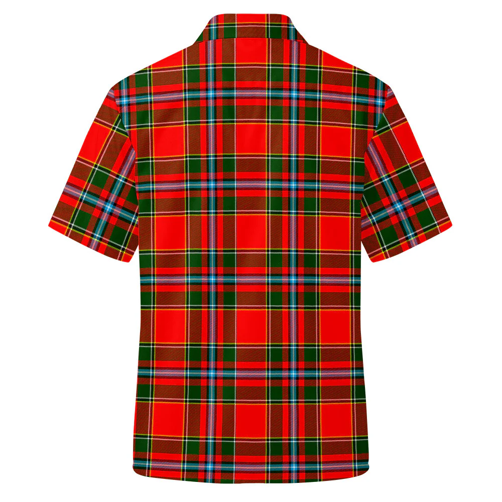 Scottish Drummond of Perth Clan Badge Tartan Short Sleeve Work Shirt - Image 3