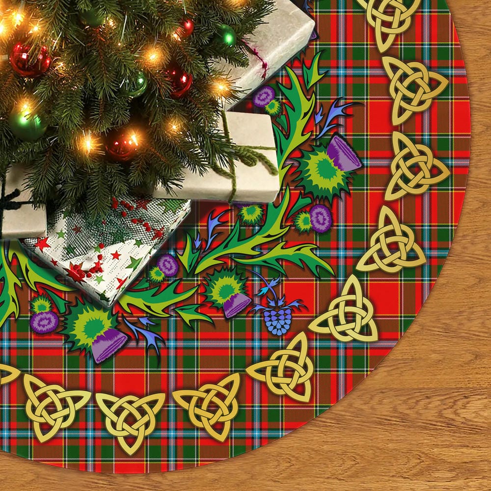 Scottish Drummond of Perth Tartan Thistle Celtic Knot Christmas Tree Skirt - Image 2