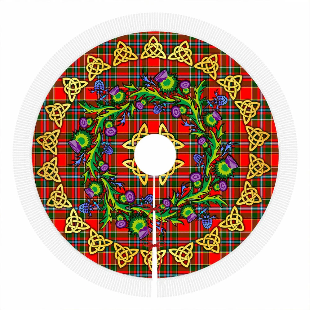 Scottish Drummond of Perth Tartan Thistle Celtic Knot Christmas Tree Skirt - Image 4