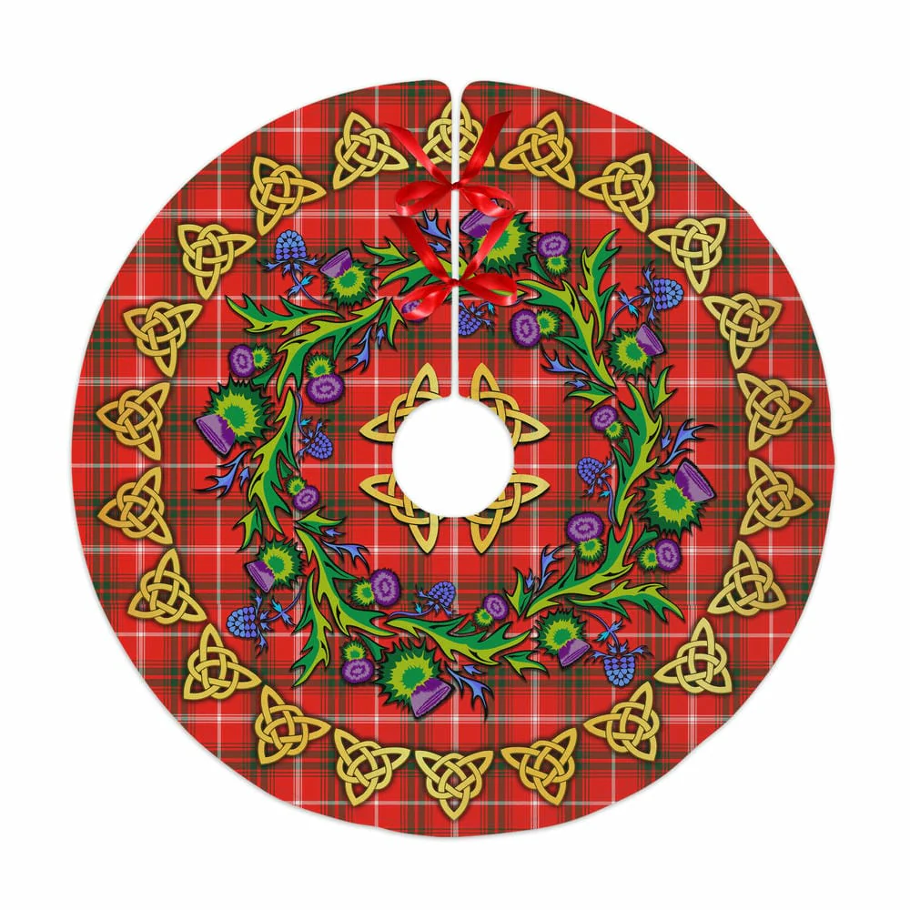 Scottish Duke of Rothesay Modern Tartan Thistle Celtic Knot Christmas Tree Skirt