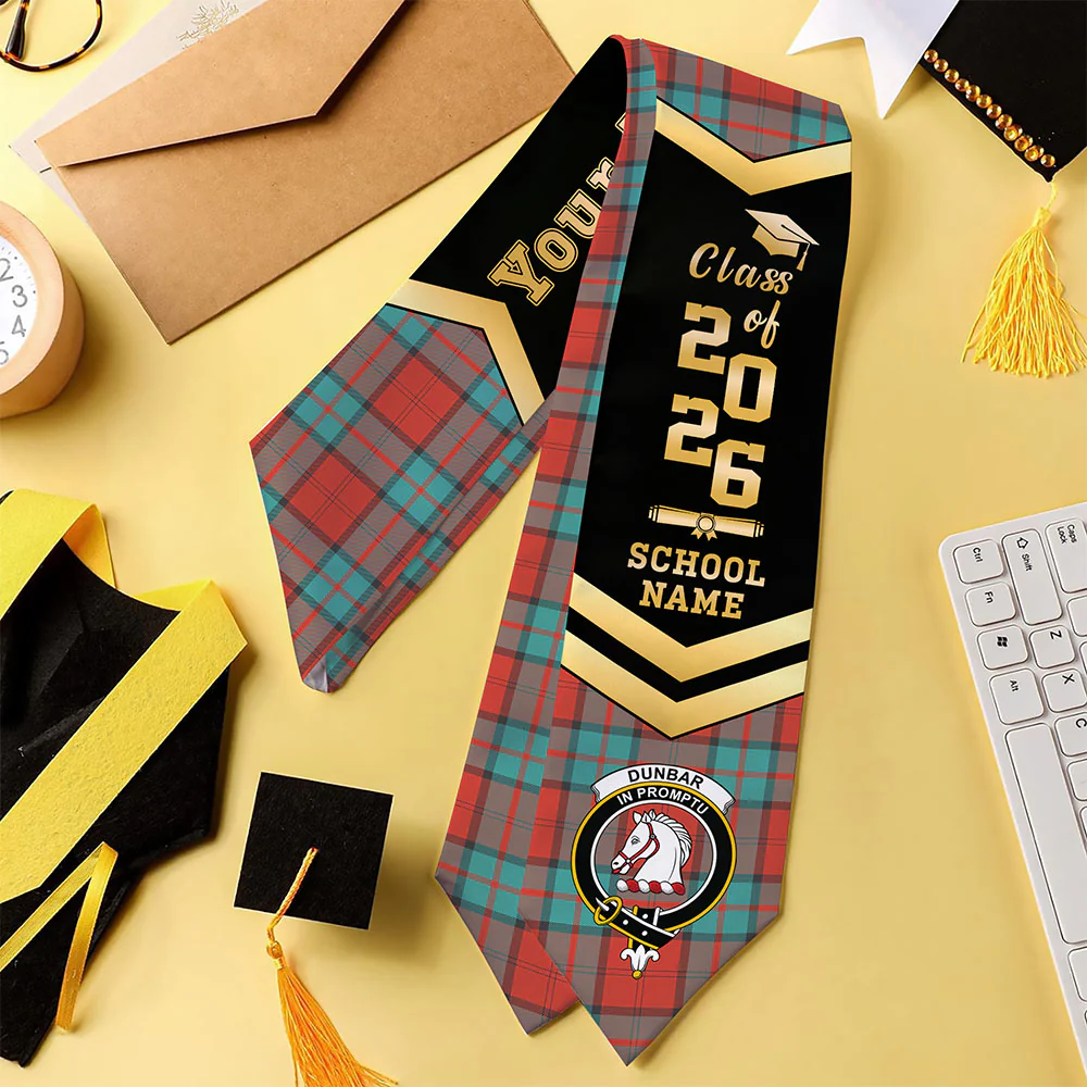 Scottish Dunbar Ancient Clan Badge Tartan Graduation Stole Black Gold Honor - Image 4