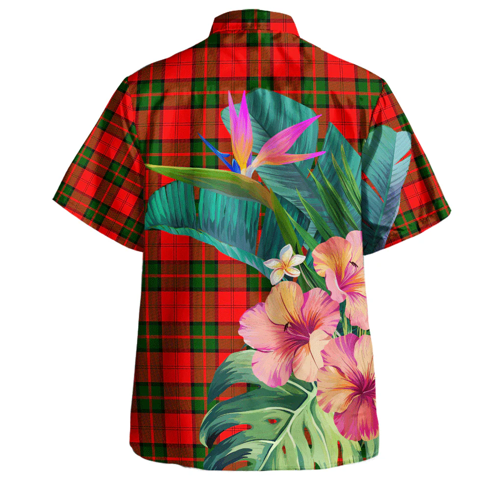 Scottish Dunbar Modern Clan Badge Tartan Hawaiian Shirt Bouquet Tropical Style - Image 4