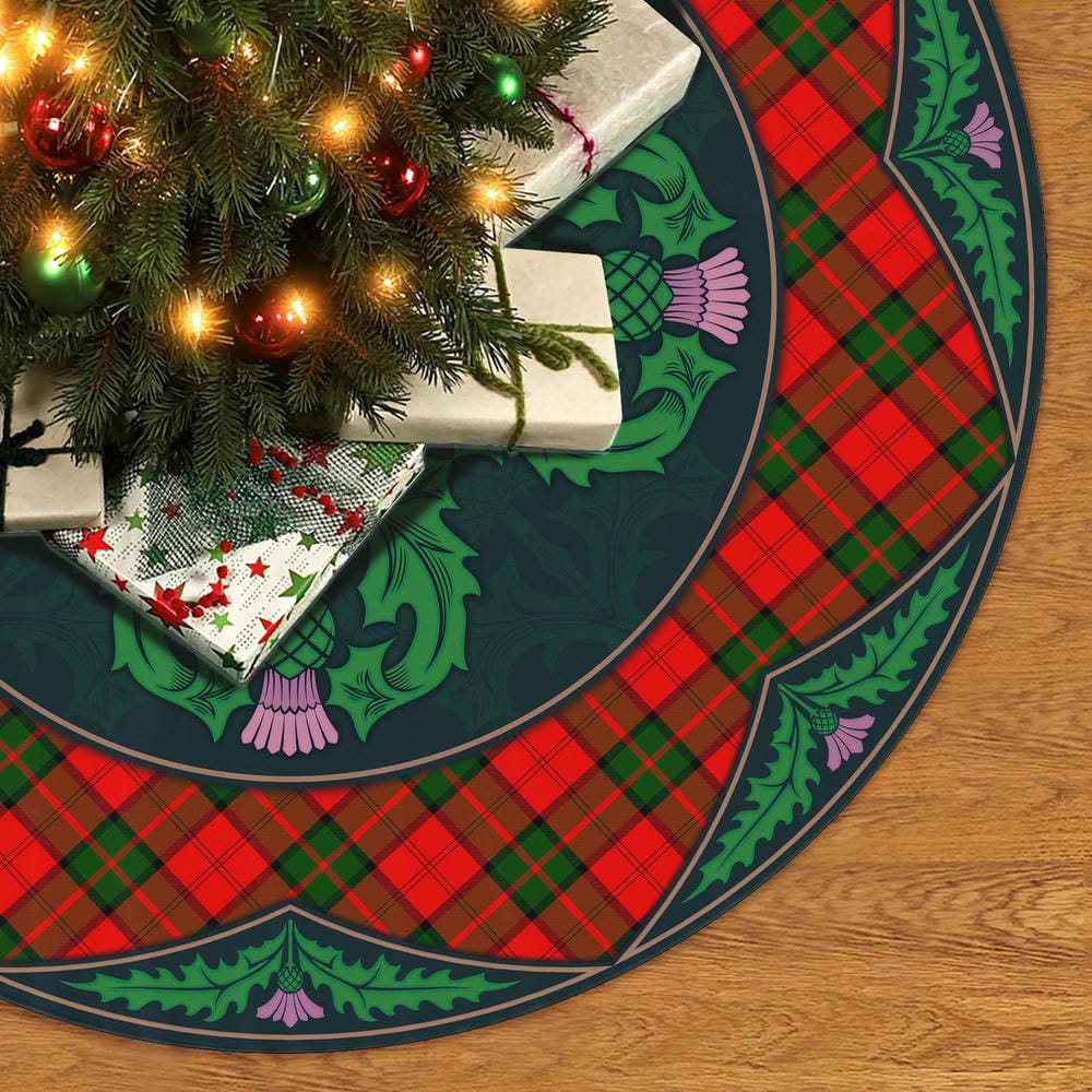 Scottish Dunbar Modern Tartan Christmas Tree Skirt Old Scottish Thistle Flower - Image 2