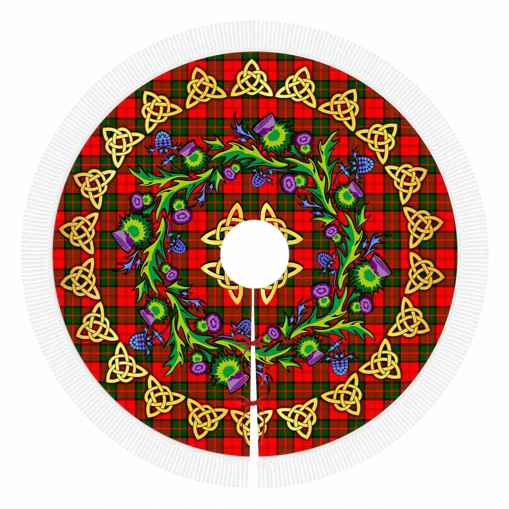 Scottish Dunbar Modern Tartan Thistle Celtic Knot Christmas Tree Skirt - Image 4