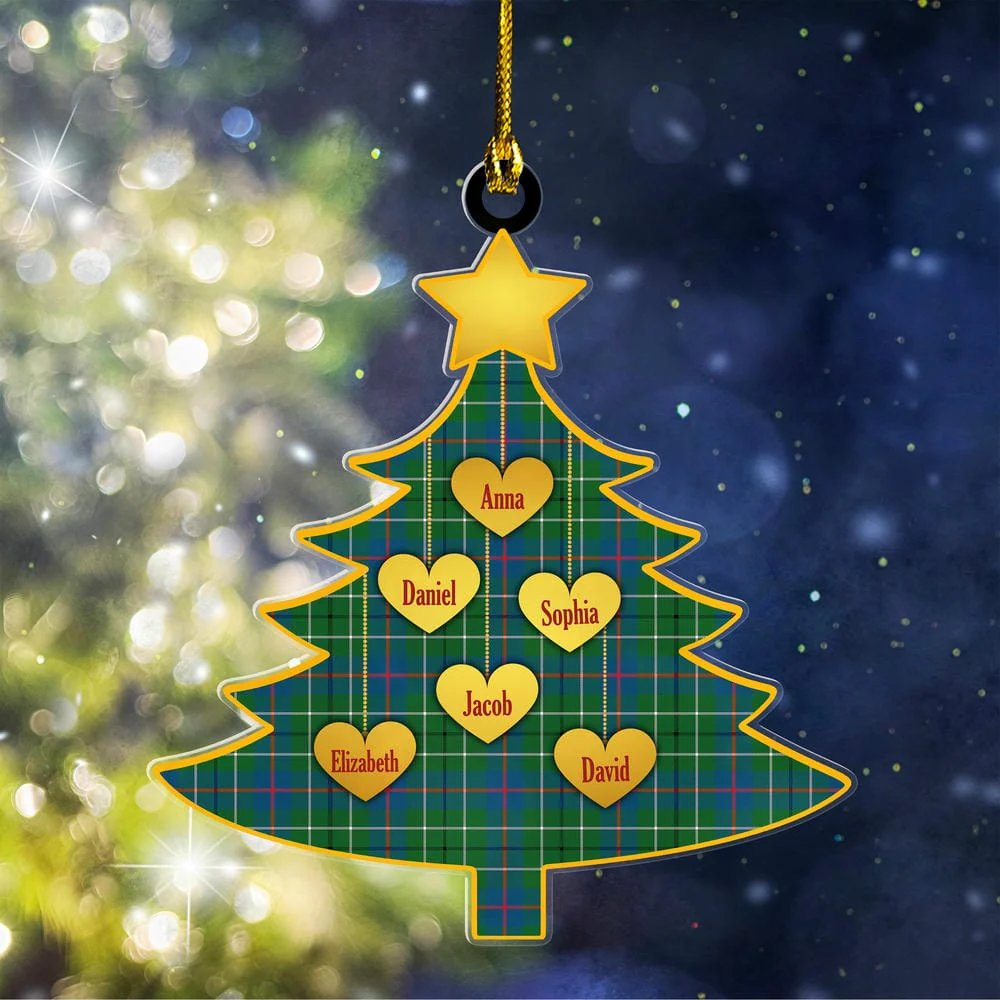 Scottish Duncan Ancient Tartan Ornament Custom Family Christmas Tree
