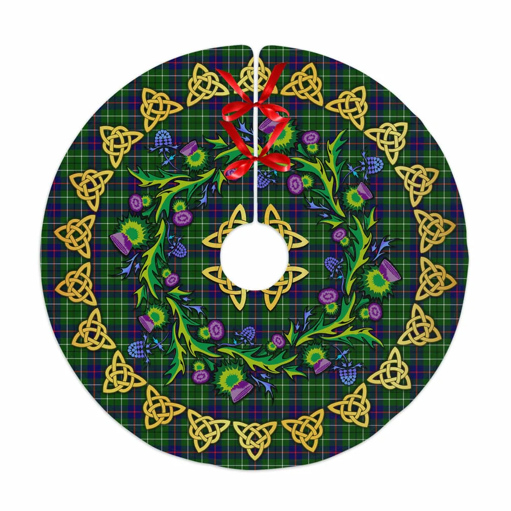 Scottish Duncan Modern Tartan Thistle Celtic Knot Christmas Tree Skirt