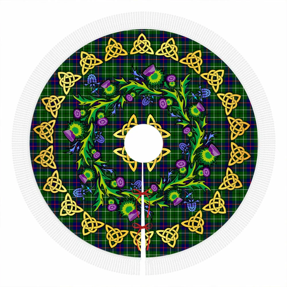Scottish Duncan Modern Tartan Thistle Celtic Knot Christmas Tree Skirt - Image 4