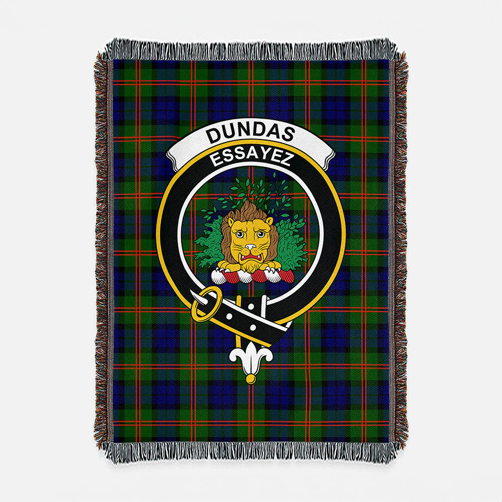 Scottish Dundas Modern 02 Clan Badge Tartan Woven Blanket - Image 2