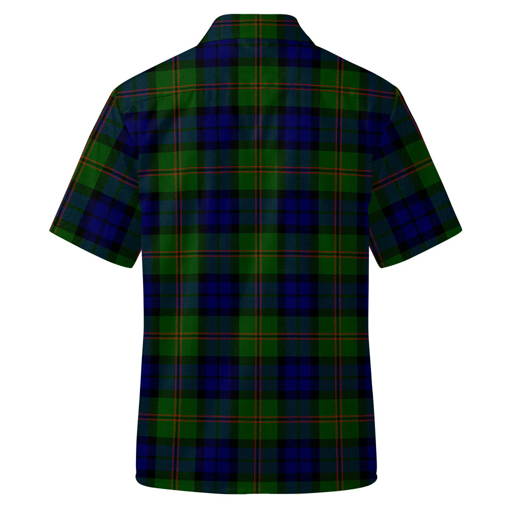 Scottish Dundas Modern Clan Badge Tartan Short Sleeve Work Shirt - Image 3