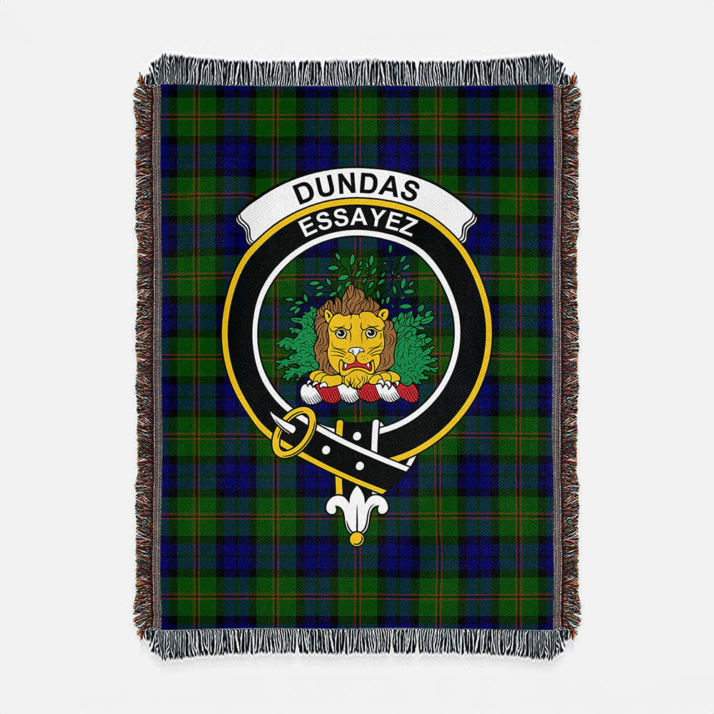 Scottish Dundas Modern Clan Badge Tartan Woven Blanket - Image 2