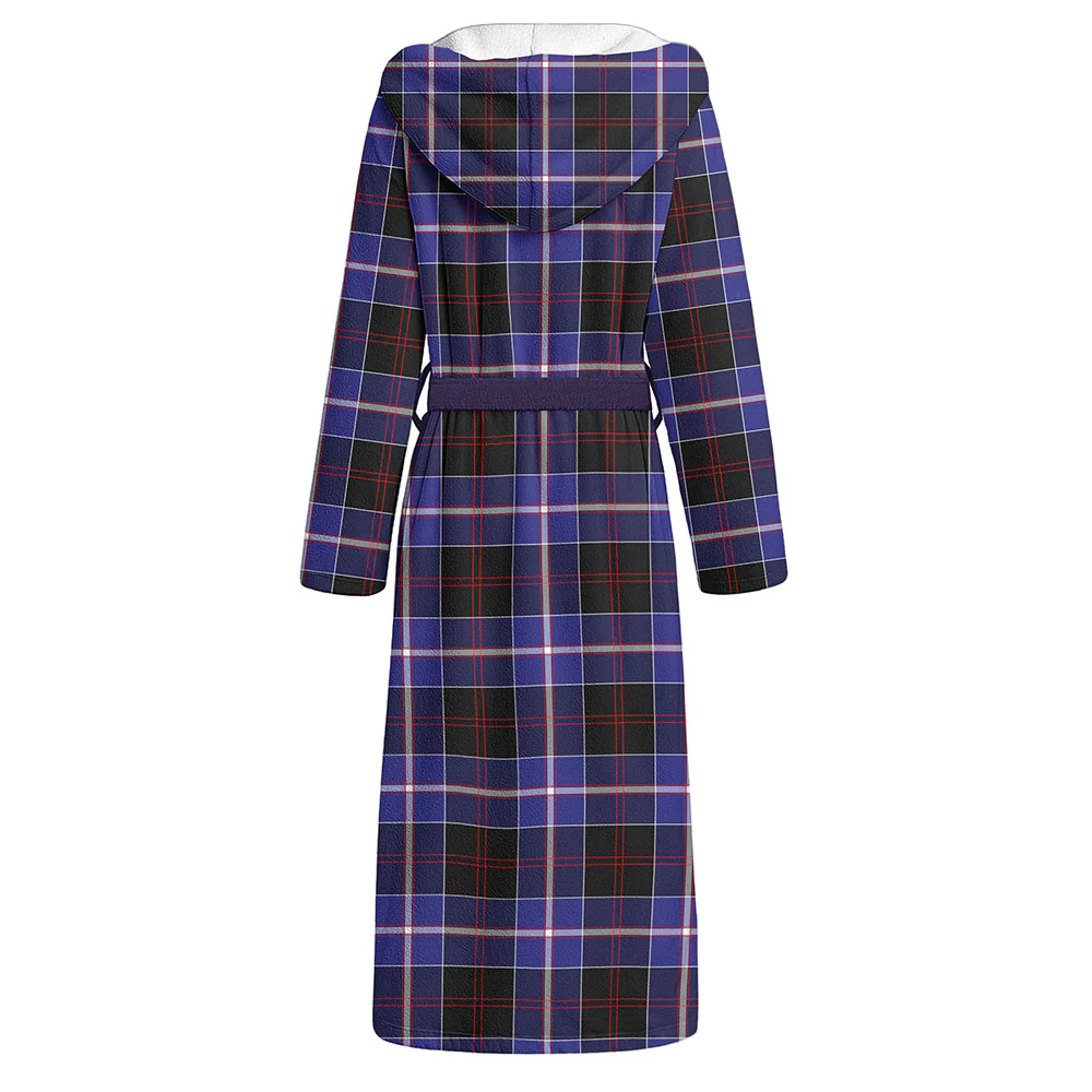 Scottish Dunlop Modern Clan Badge Tartan Flannel Hooded Bathrobe - Image 2