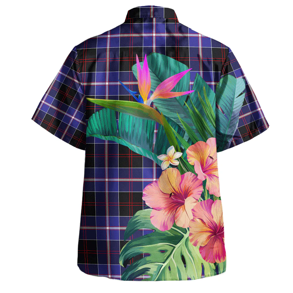 Scottish Dunlop Modern Clan Badge Tartan Hawaiian Shirt Bouquet Tropical Style - Image 4
