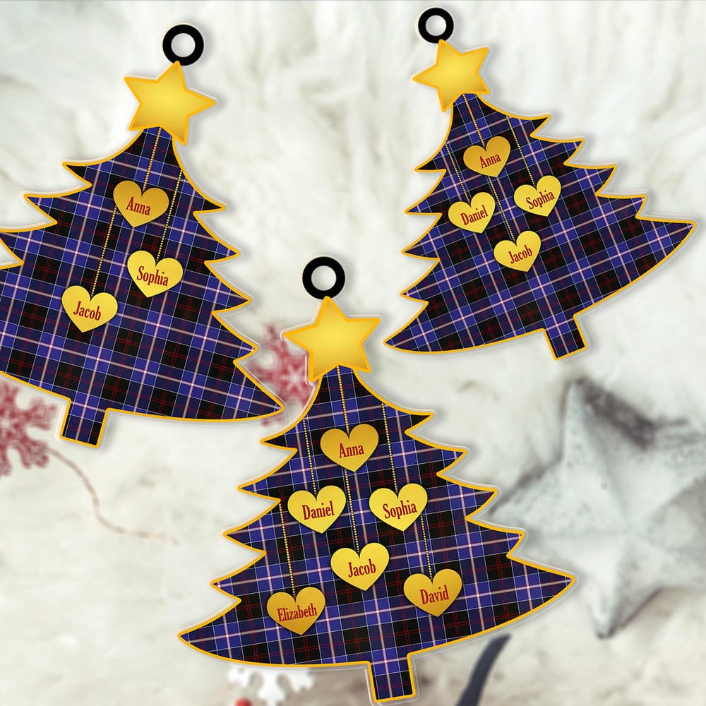 Scottish Dunlop Modern Tartan Ornament Custom Family Christmas Tree - Image 2