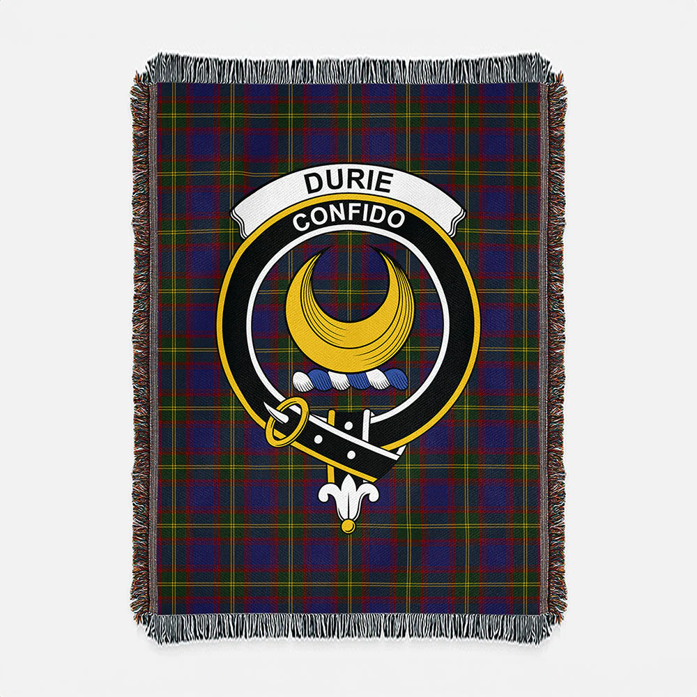 Scottish Durie Clan Badge Tartan Woven Blanket - Image 2
