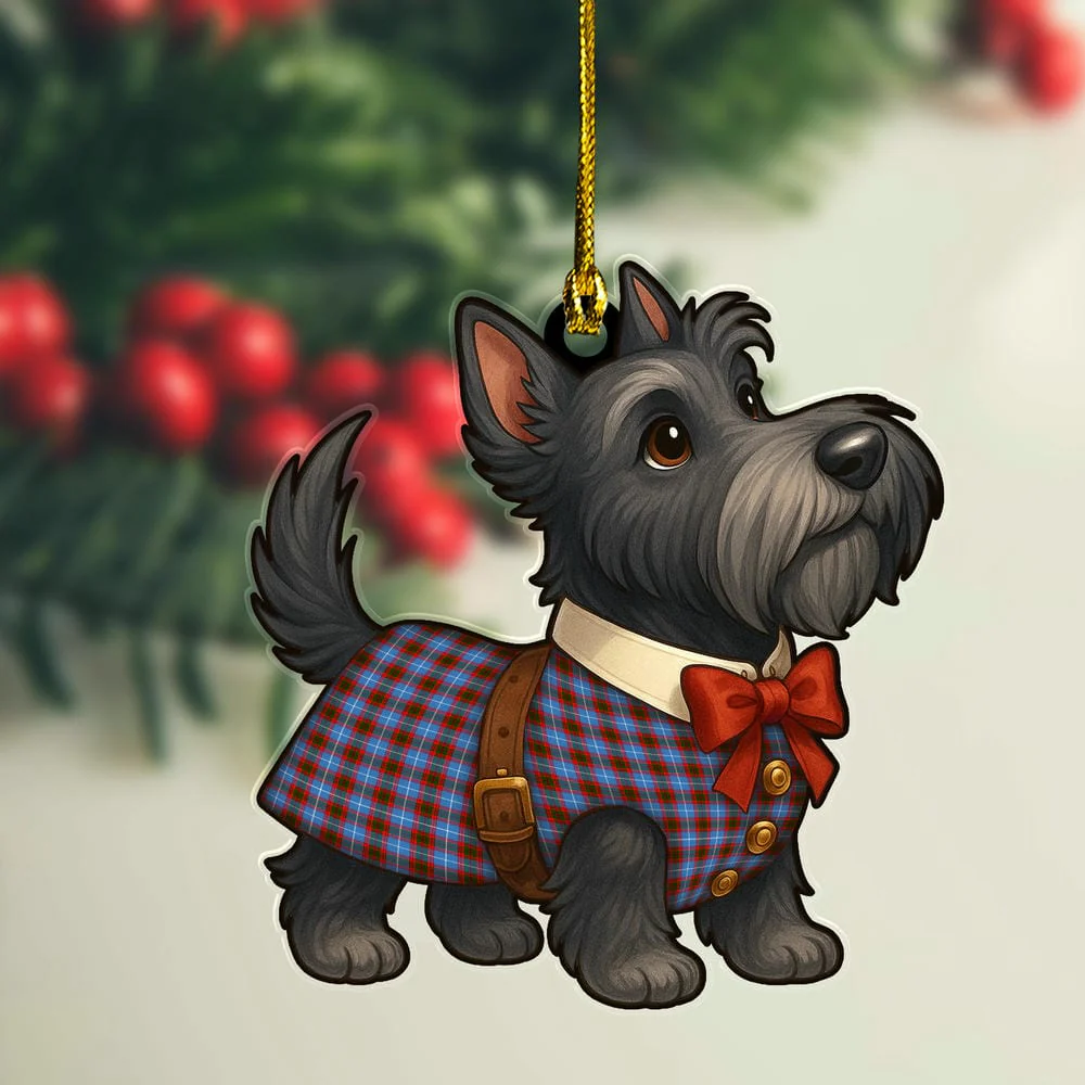 Scottish Edinburgh District Tartan Ornament Scottie Dog