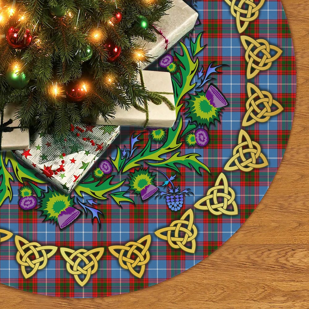 Scottish Edinburgh District Tartan Thistle Celtic Knot Christmas Tree Skirt - Image 2