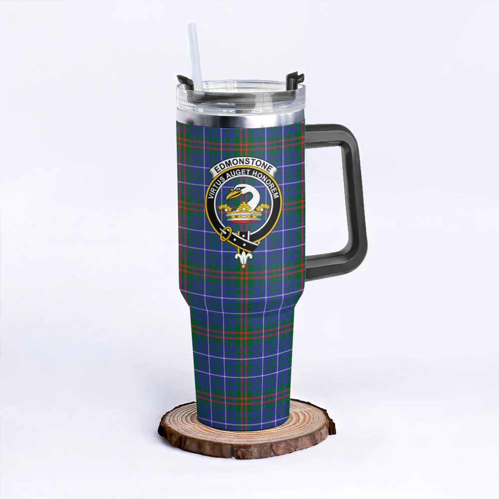 Scottish Edmonstone Clan Badge Tartan 40oz Tumbler - Image 3