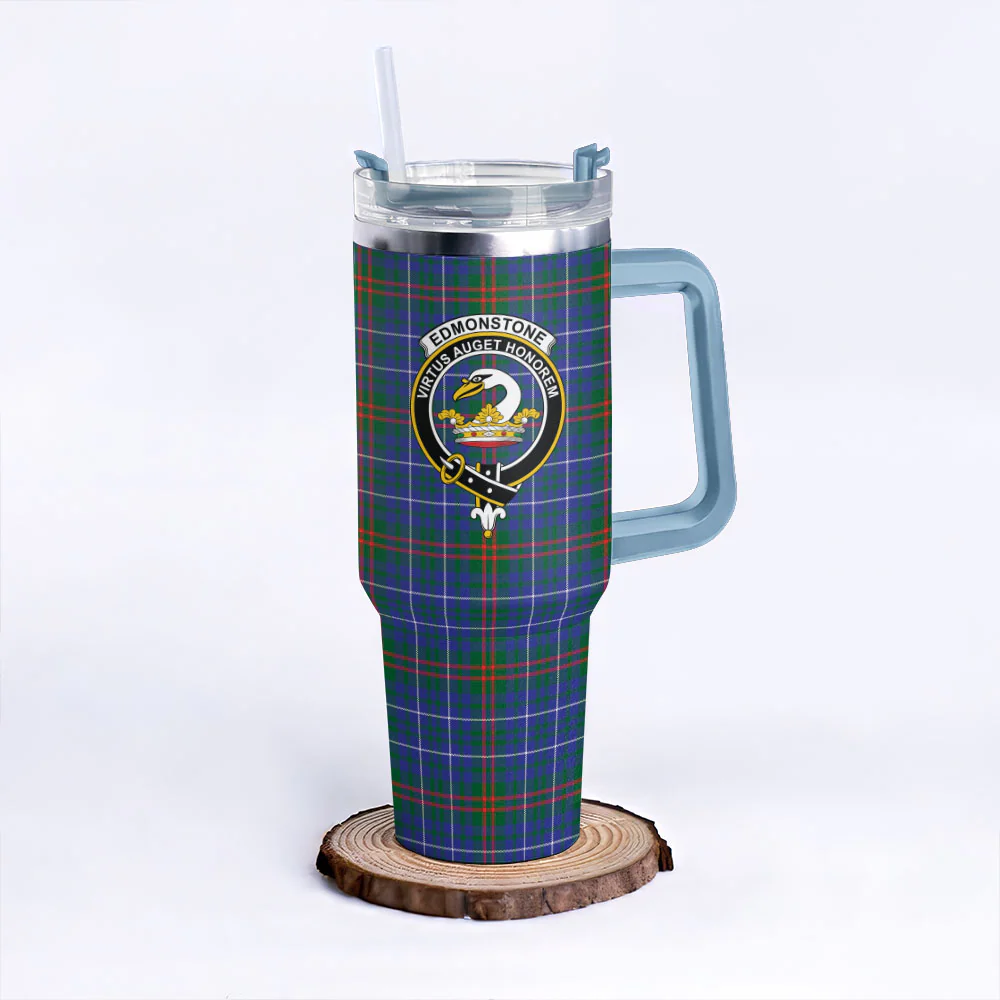 Scottish Edmonstone Clan Badge Tartan 40oz Tumbler - Image 5