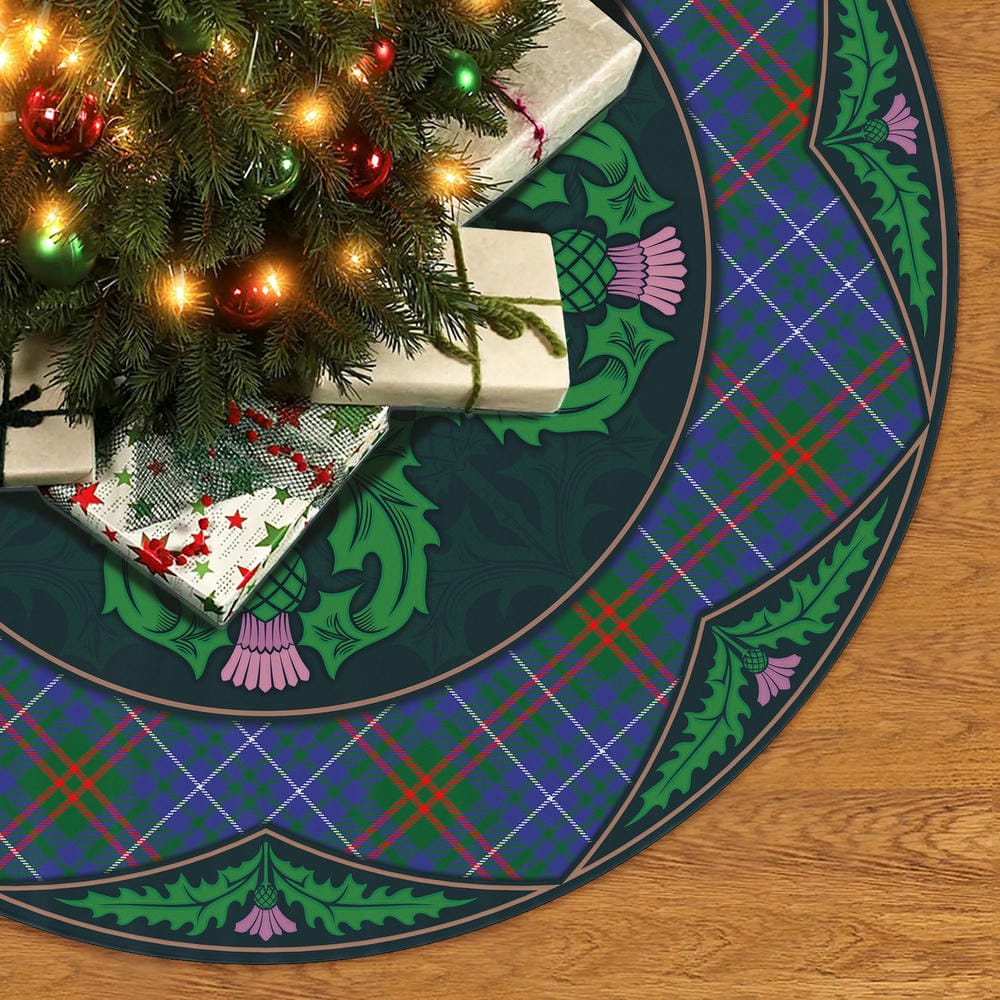 Scottish Edmonstone Tartan Christmas Tree Skirt Old Scottish Thistle Flower - Image 2