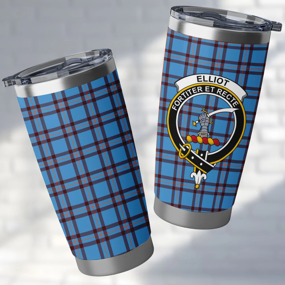 Scottish Elliot Ancient Clan Badge Tartan Tumbler
