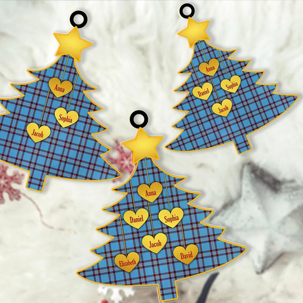 Scottish Elliot Ancient Tartan Ornament Custom Family Christmas Tree - Image 2