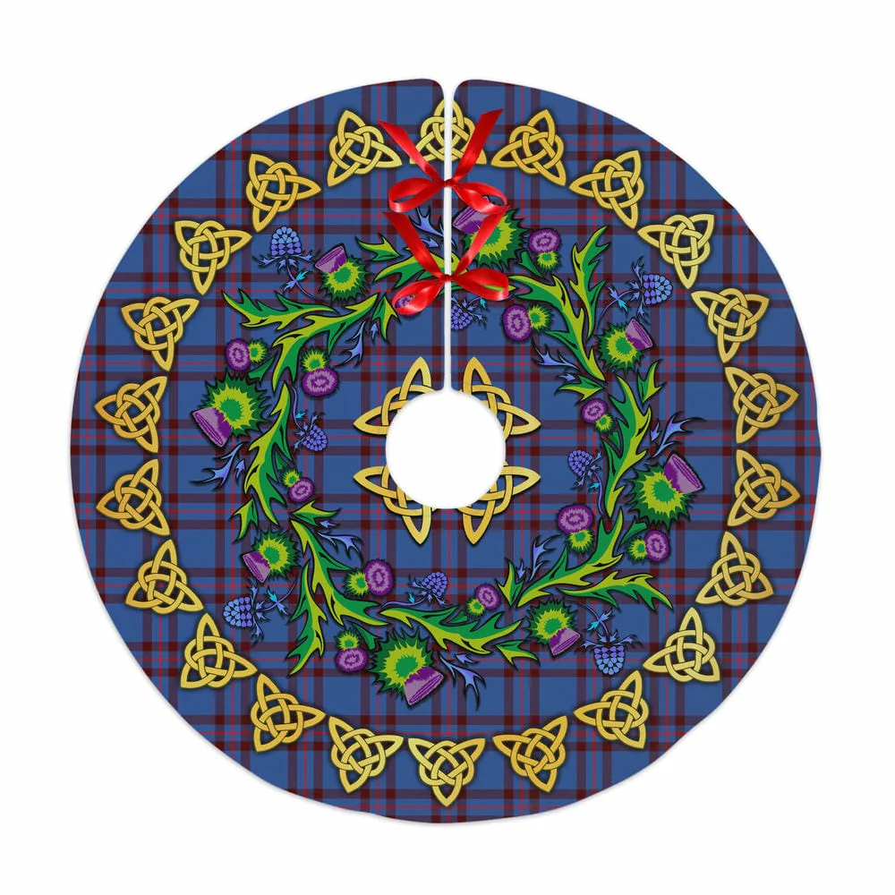 Scottish Elliot Modern Tartan Thistle Celtic Knot Christmas Tree Skirt