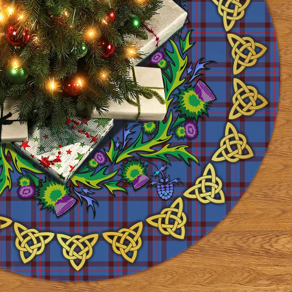 Scottish Elliot Modern Tartan Thistle Celtic Knot Christmas Tree Skirt - Image 2