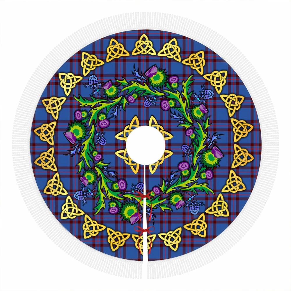 Scottish Elliot Modern Tartan Thistle Celtic Knot Christmas Tree Skirt - Image 4