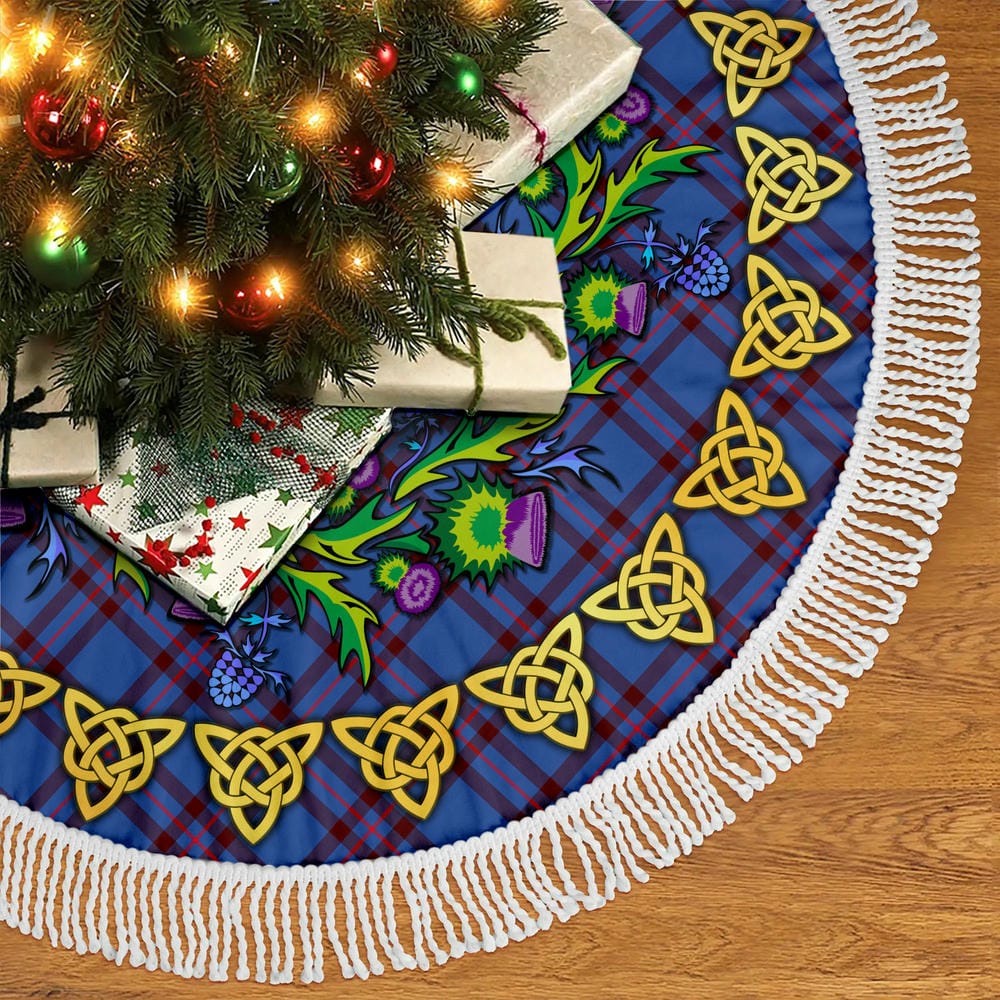 Scottish Elliot Modern Tartan Thistle Celtic Knot Christmas Tree Skirt - Image 5