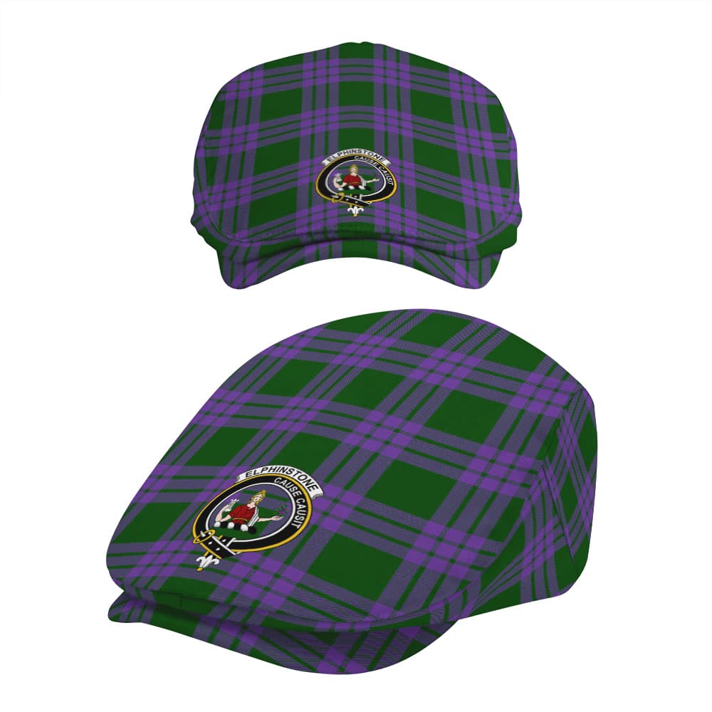 Scottish Elphinstone Clan Badge Tartan Flat Cap - Image 5