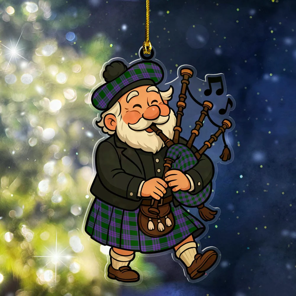 Scottish Elphinstone Tartan Ornament Scottish Santa In Kilt
