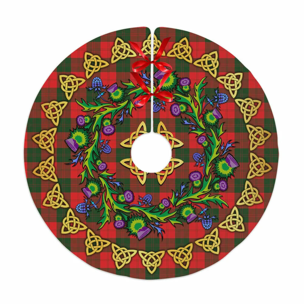 Scottish Erskine Modern Tartan Thistle Celtic Knot Christmas Tree Skirt