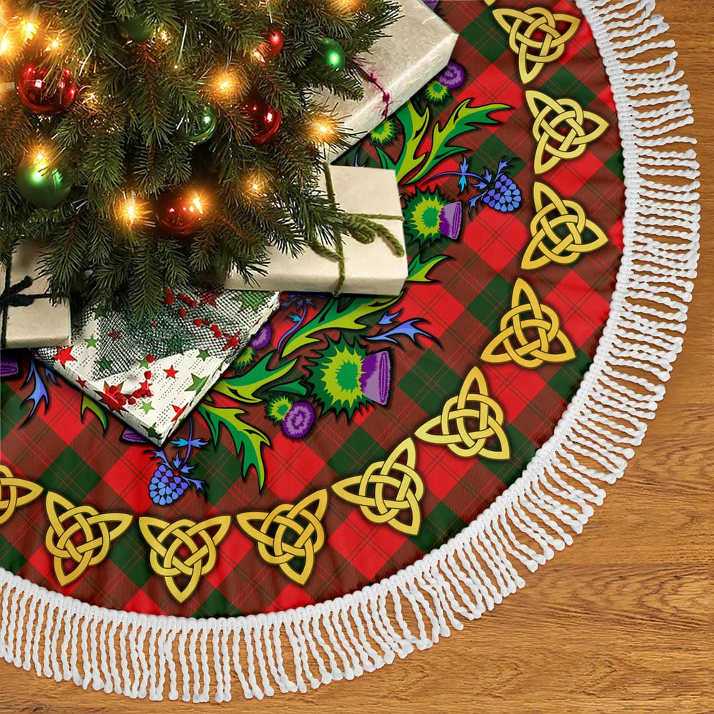 Scottish Erskine Modern Tartan Thistle Celtic Knot Christmas Tree Skirt - Image 5