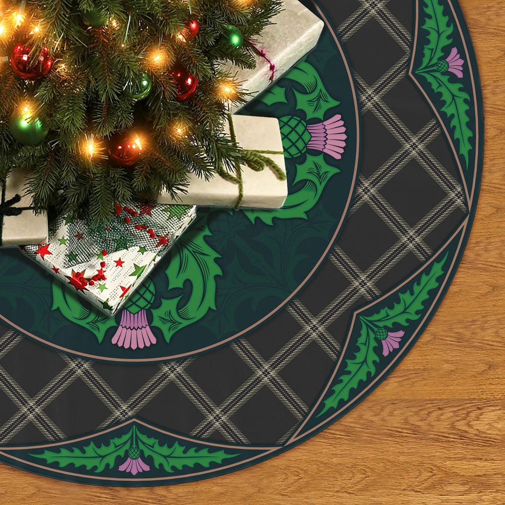 Scottish Eternity Tartan Christmas Tree Skirt Old Scottish Thistle Flower - Image 2