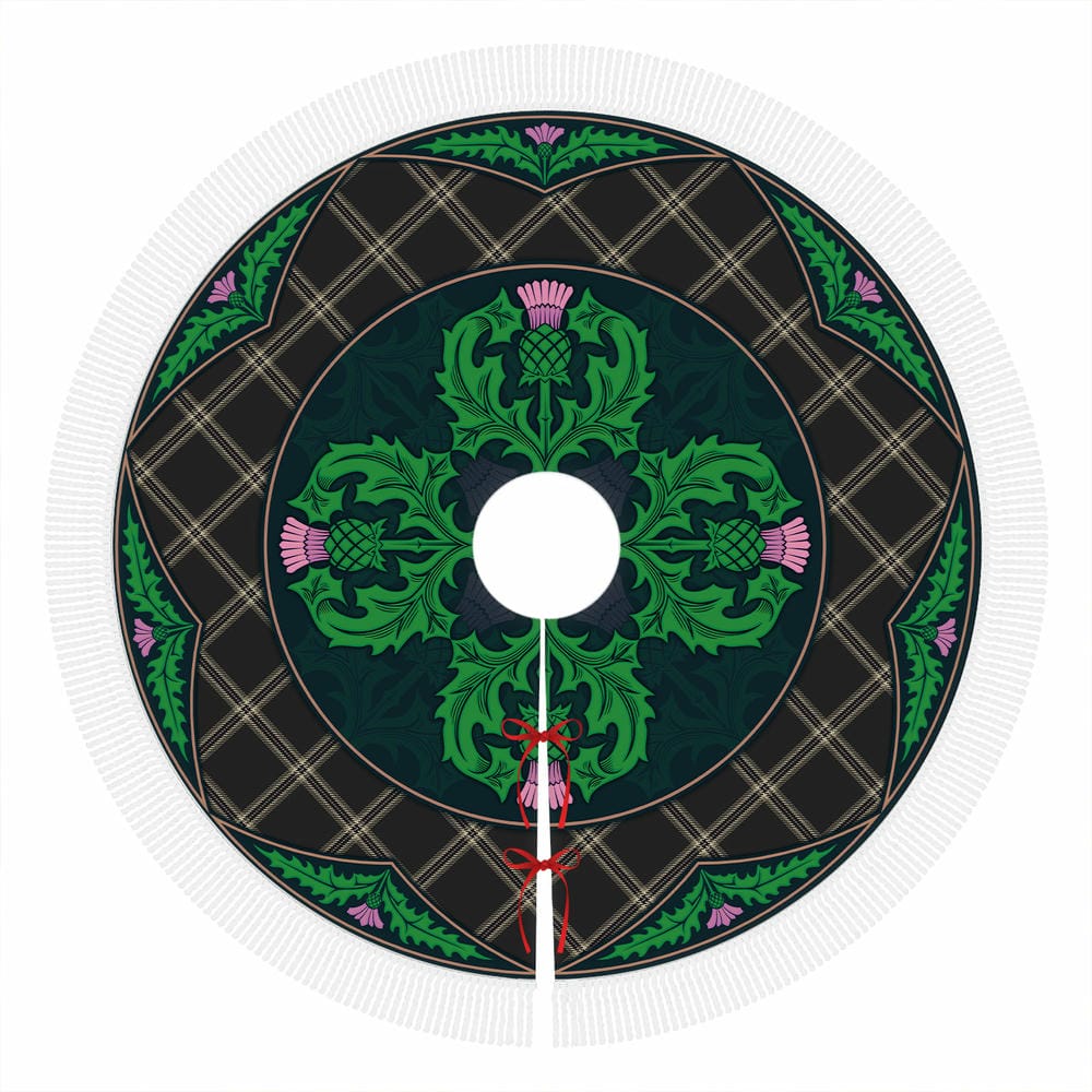 Scottish Eternity Tartan Christmas Tree Skirt Old Scottish Thistle Flower - Image 4