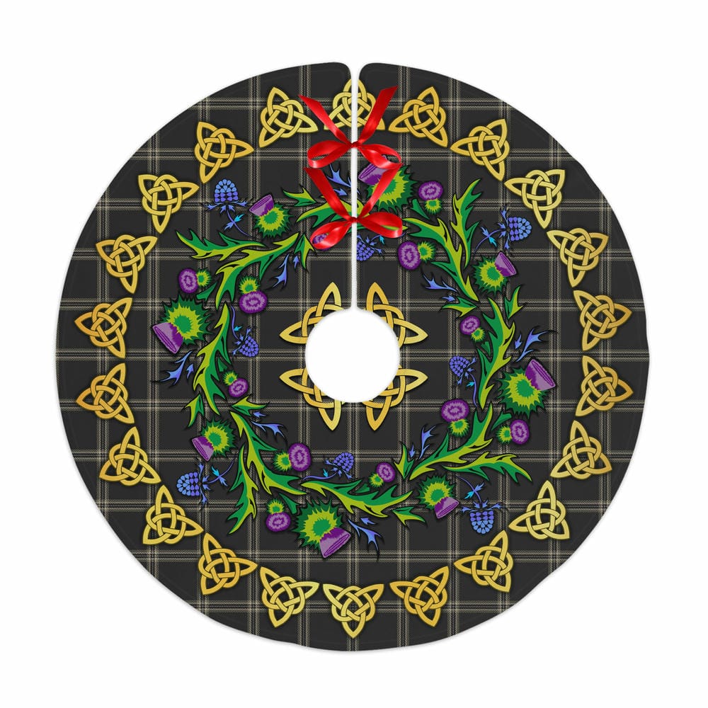 Scottish Eternity Tartan Thistle Celtic Knot Christmas Tree Skirt