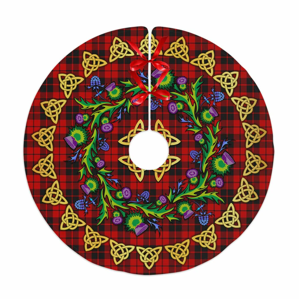 Scottish Ettrick District Tartan Thistle Celtic Knot Christmas Tree Skirt
