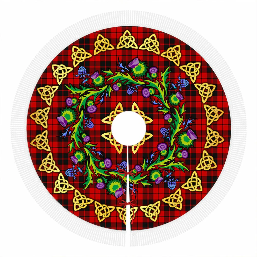 Scottish Ettrick District Tartan Thistle Celtic Knot Christmas Tree Skirt - Image 4