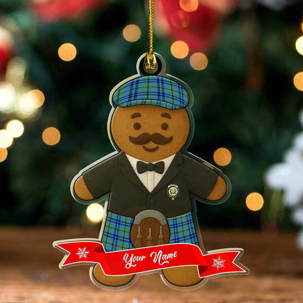 Scottish Falconer Clan Badge Tartan Ornament Custom Gingerbread Scotsman