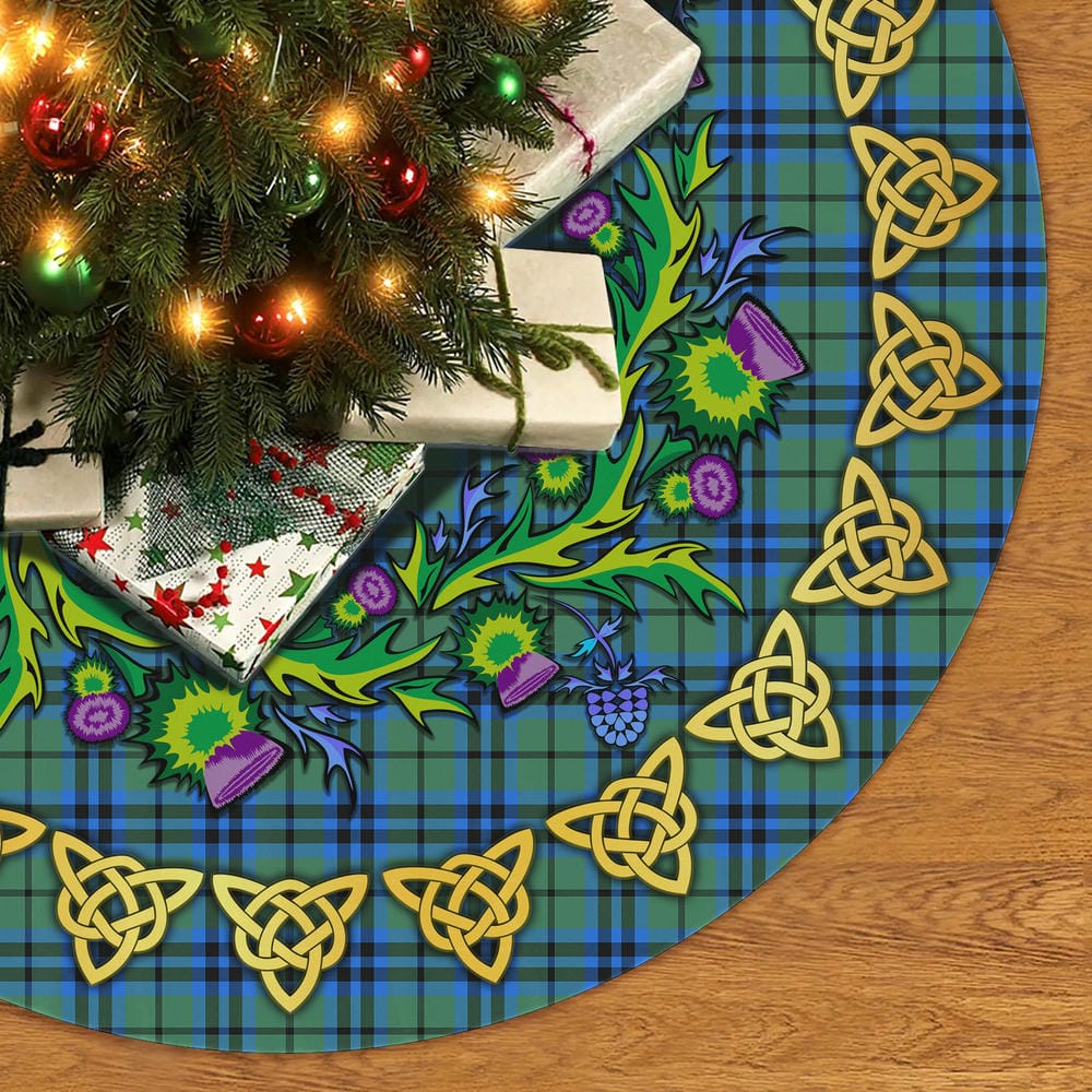 Scottish Falconer Tartan Thistle Celtic Knot Christmas Tree Skirt - Image 2