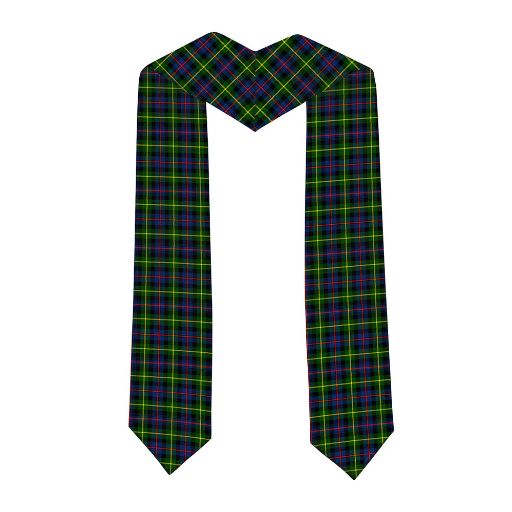 Scottish Farquharson Modern Clan Badge Tartan Graduation Stole Black Gold Honor - Image 2
