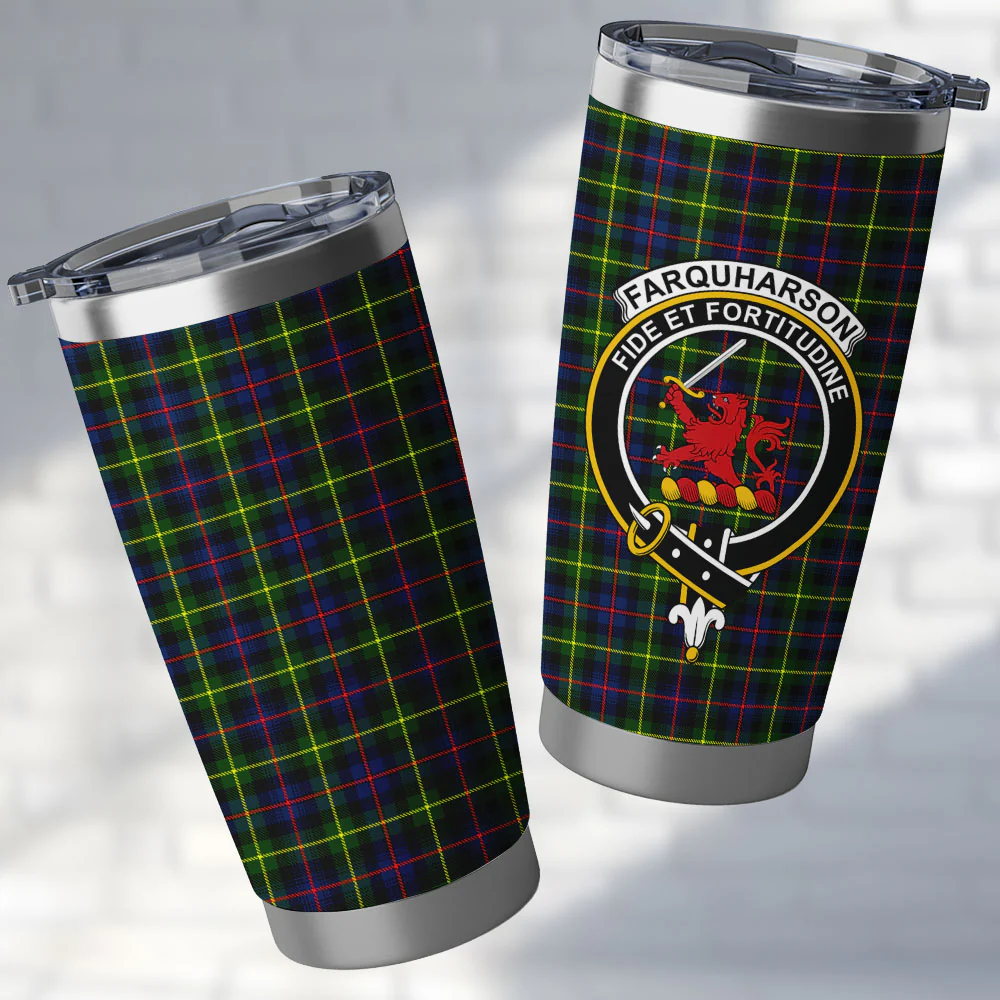 Scottish Farquharson Modern Clan Badge Tartan Tumbler