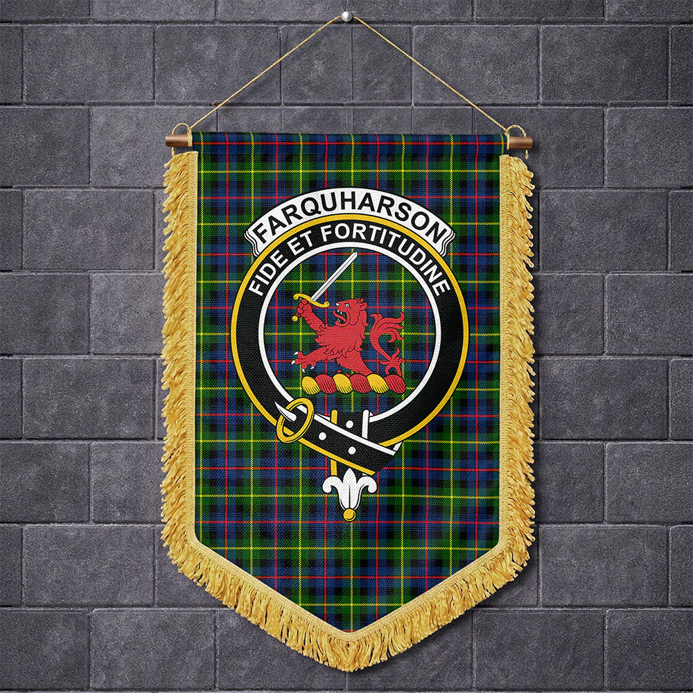Scottish Farquharson Modern Clan Badge Tartan Wall Hanging Banner