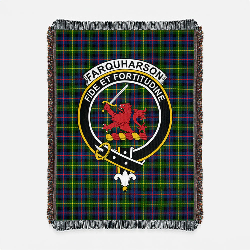 Scottish Farquharson Modern Clan Badge Tartan Woven Blanket - Image 2