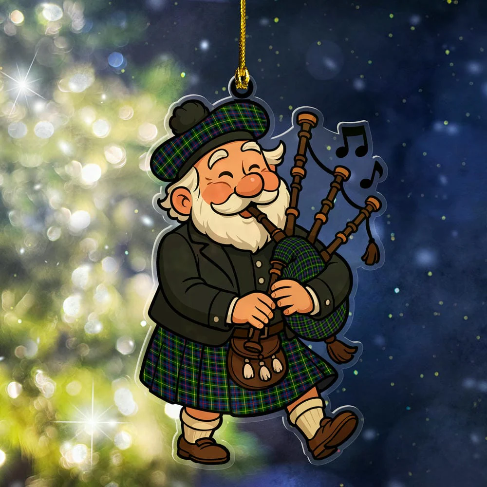 Scottish Farquharson Modern Tartan Ornament Scottish Santa In Kilt