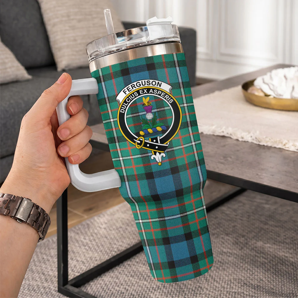 Scottish FERGUSON ANCIENT Clan Badge Tartan 40oz Tumbler - Image 10