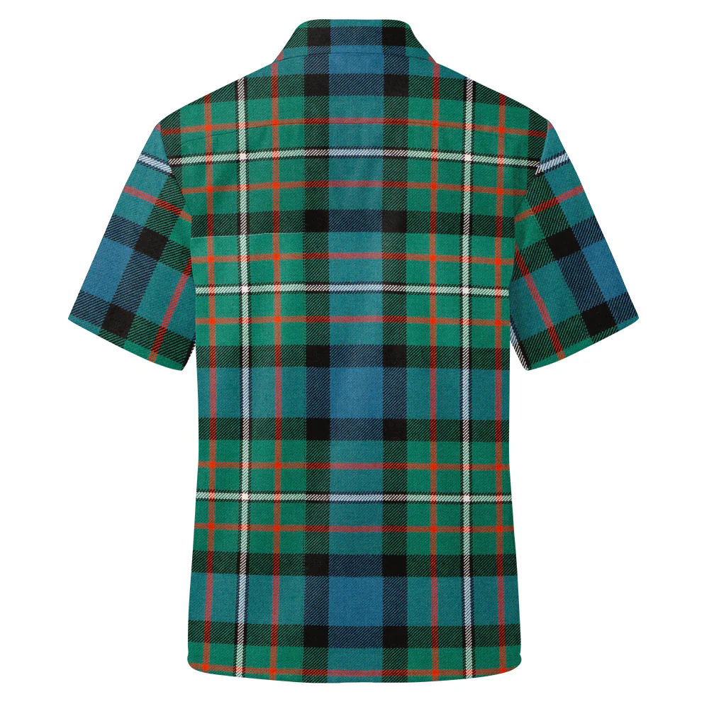 Scottish FERGUSON ANCIENT Clan Badge Tartan Short Sleeve Work Shirt - Image 3