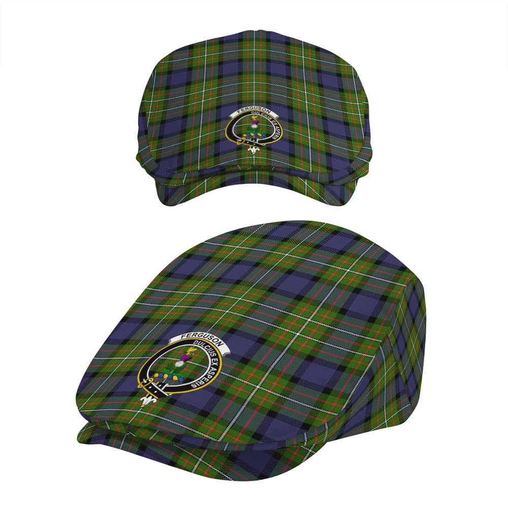 Scottish Ferguson Clan Badge Tartan Flat Cap - Image 5