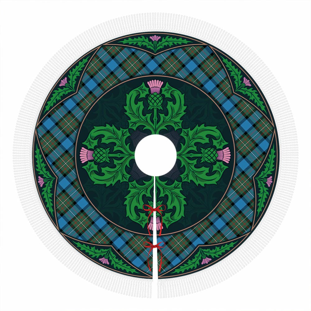 Scottish Fergusson Ancient Tartan Christmas Tree Skirt Old Scottish Thistle Flower - Image 4